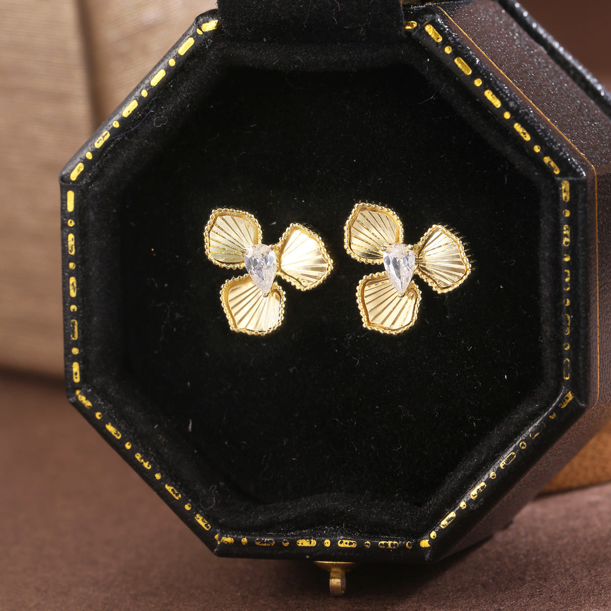 Sterling Silver Earrings 18K Gold Plated Earrings Flower Earrings
