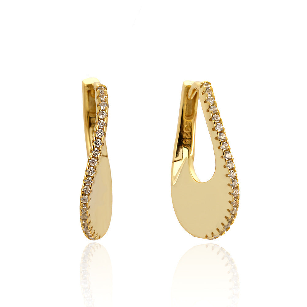 Sterling Silver Earrings 18K Gold Plated Earrings Huggie Earrings