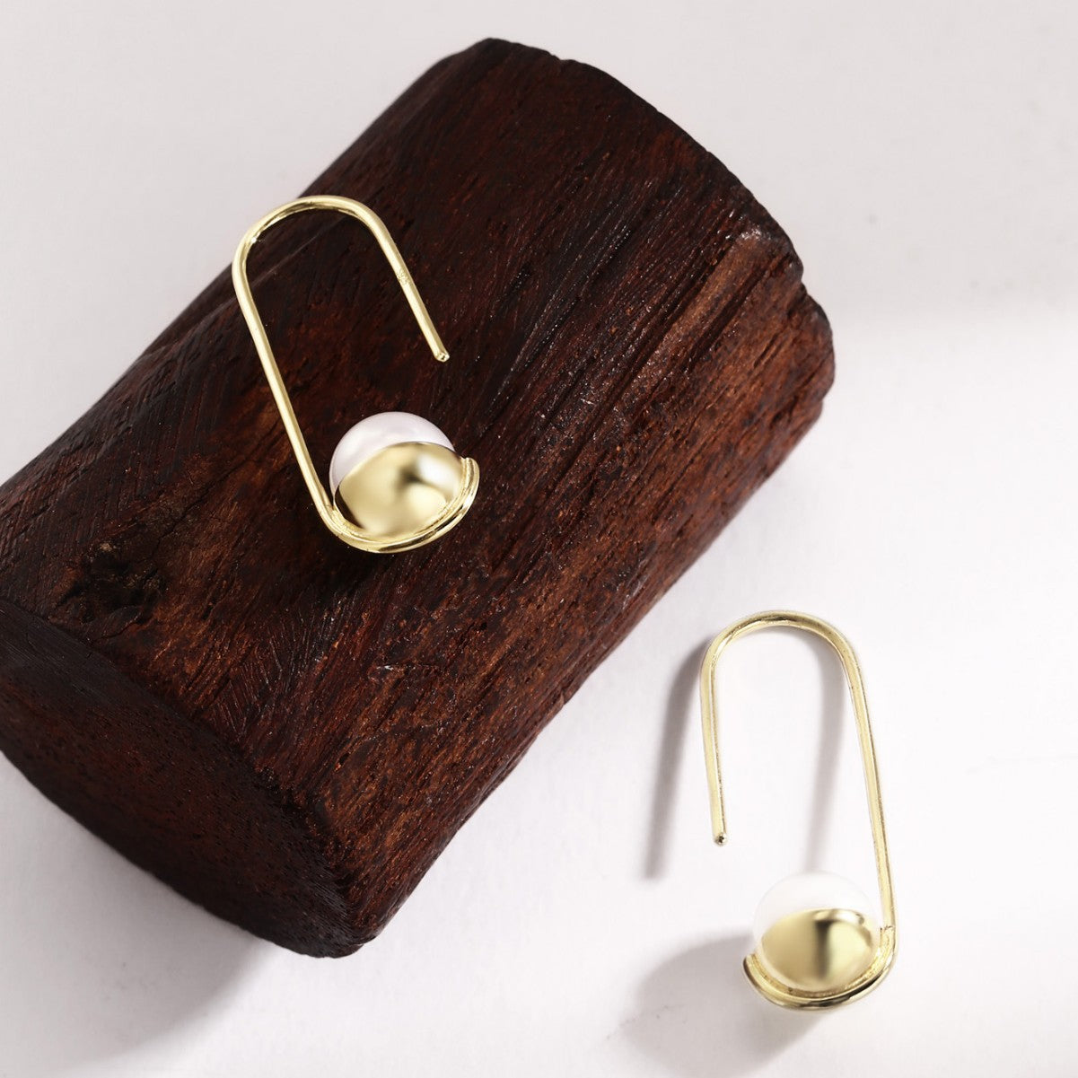 Sterling Silver Earrings 18K Gold Plated Earrings Freshwater Pearl Earrings