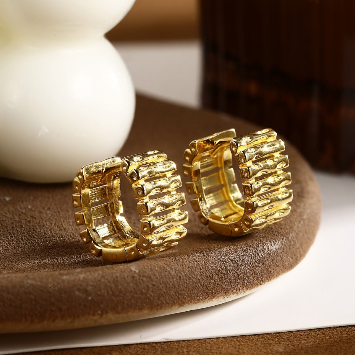 Sterling Silver Earrings 18K Gold Plated Earrings Huggie Earrings