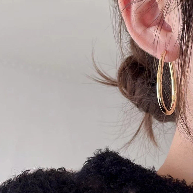 Hoop Earrings Sterling Silver Earrings 18K Gold Plated Earrings