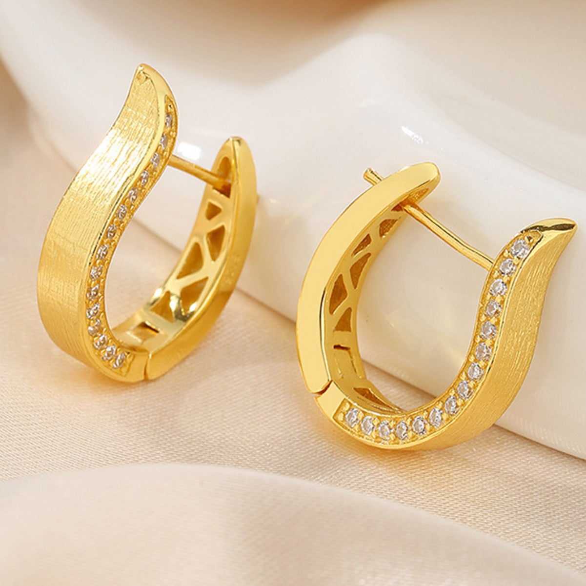 Sterling Silver Earrings 18K Gold Plated Earrings Huggie Earrings