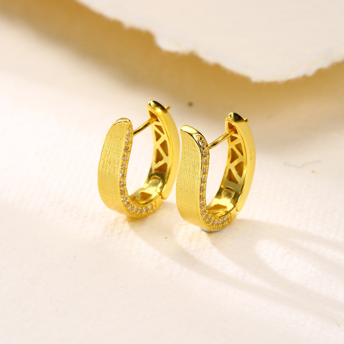 Sterling Silver Earrings 18K Gold Plated Earrings Huggie Earrings