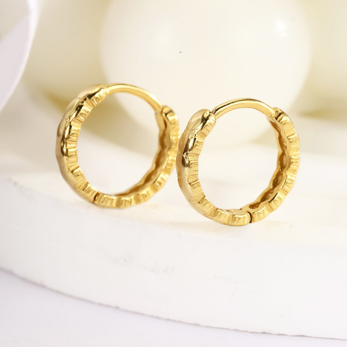 Huggie Earrings Sterling Silver Earrings 18K Gold Plated Earrings