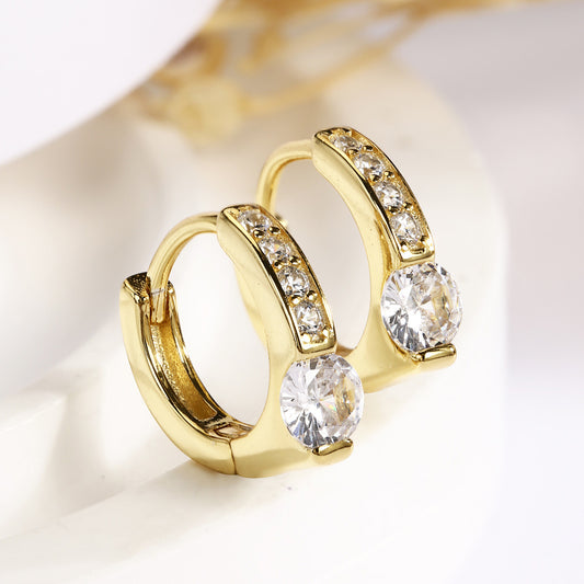 Huggie Earrings Sterling Silver Earrings 18K Gold Plated Earrings