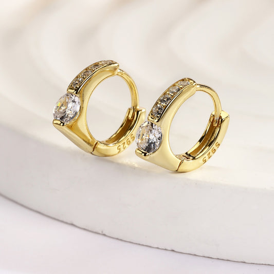 Huggie Earrings Sterling Silver Earrings 18K Gold Plated Earrings