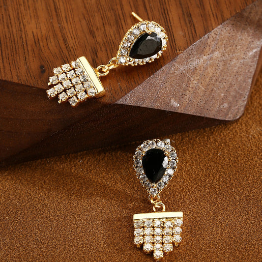 Drop Earrings Sterling Silver Earrings 18K Gold Plated Earrings Zircon Earrings