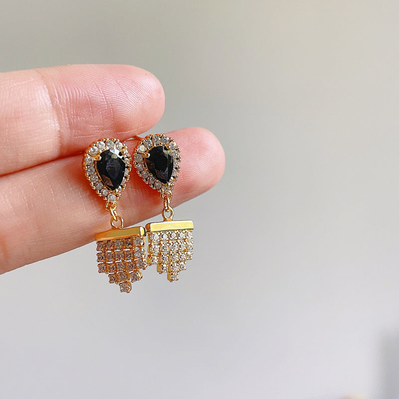 Drop Earrings Sterling Silver Earrings 18K Gold Plated Earrings Zircon Earrings