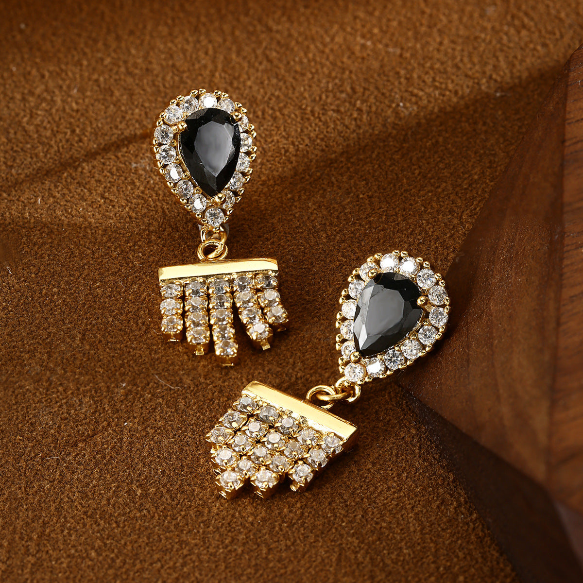 Drop Earrings Sterling Silver Earrings 18K Gold Plated Earrings Zircon Earrings