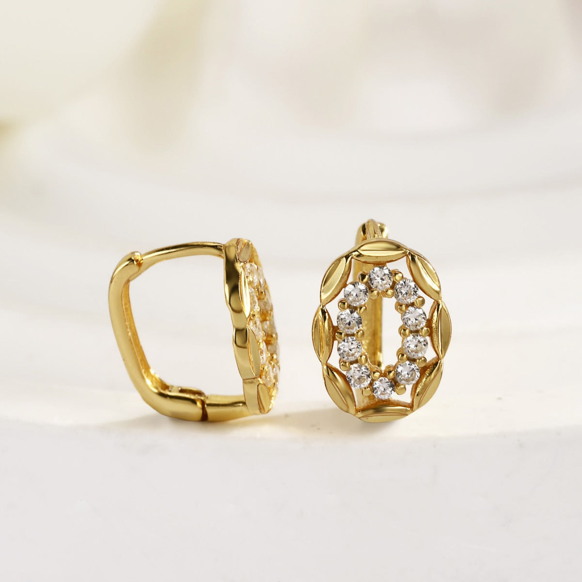 Huggie Earrings Sterling Silver Earrings 18K Gold Plated Earrings