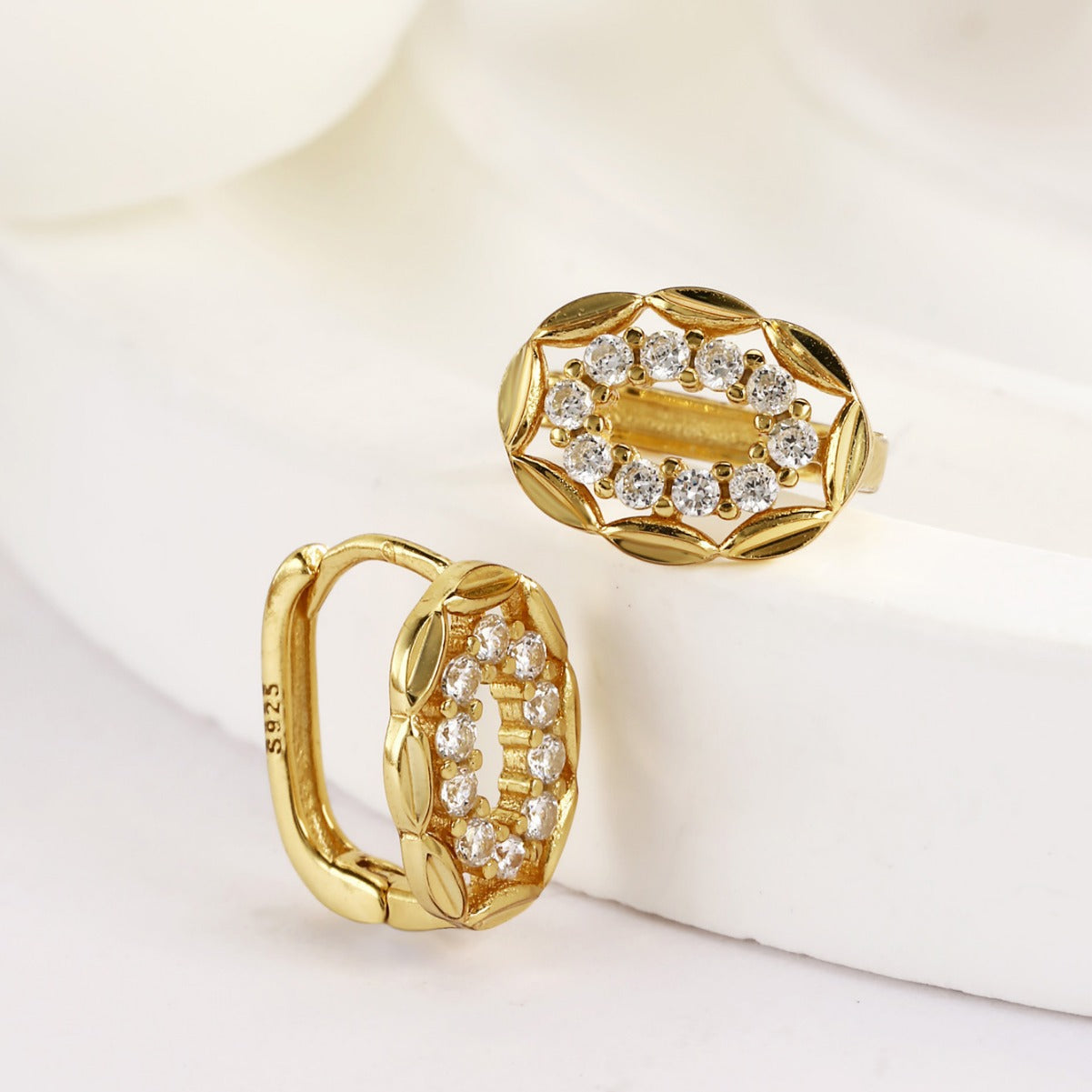 Huggie Earrings Sterling Silver Earrings 18K Gold Plated Earrings