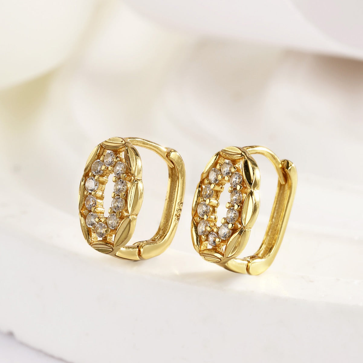 Huggie Earrings Sterling Silver Earrings 18K Gold Plated Earrings