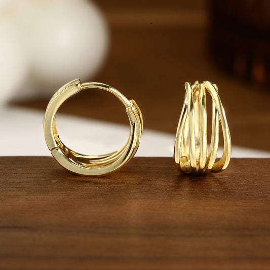 Huggie Earrings Sterling Silver Earrings 18K Gold Plated Earrings
