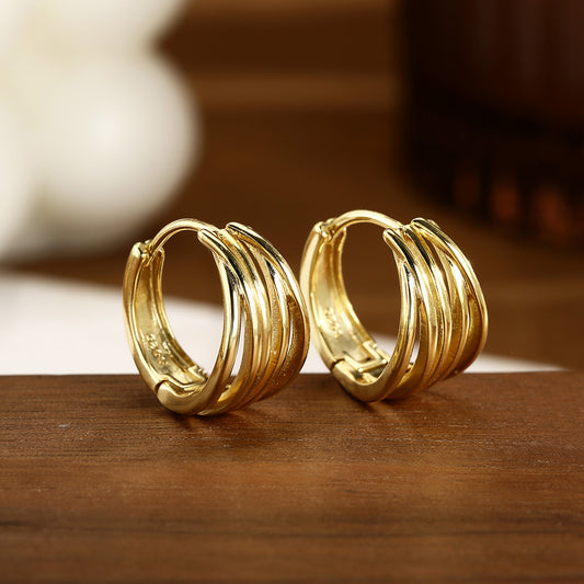 Huggie Earrings Sterling Silver Earrings 18K Gold Plated Earrings