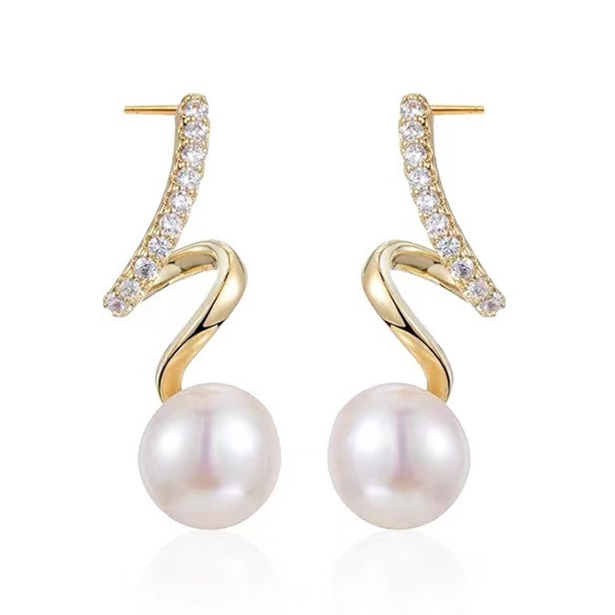 Pearl Earrings Sterling Silver Earrings 18K Gold Plated Earrings