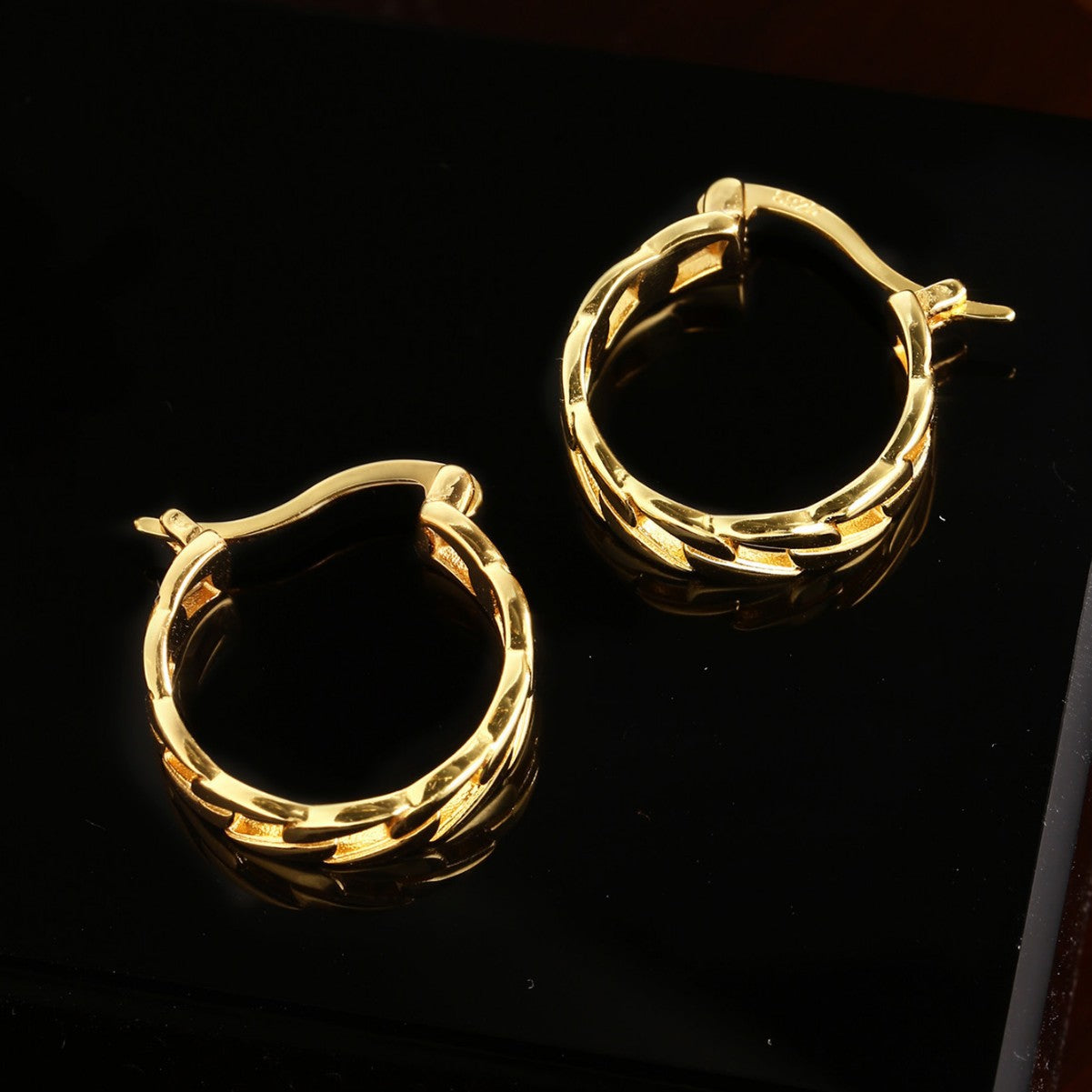 Sterling Silver Earrings 18K Gold Plated Earrings Huggie Earrings Hoop Earrings