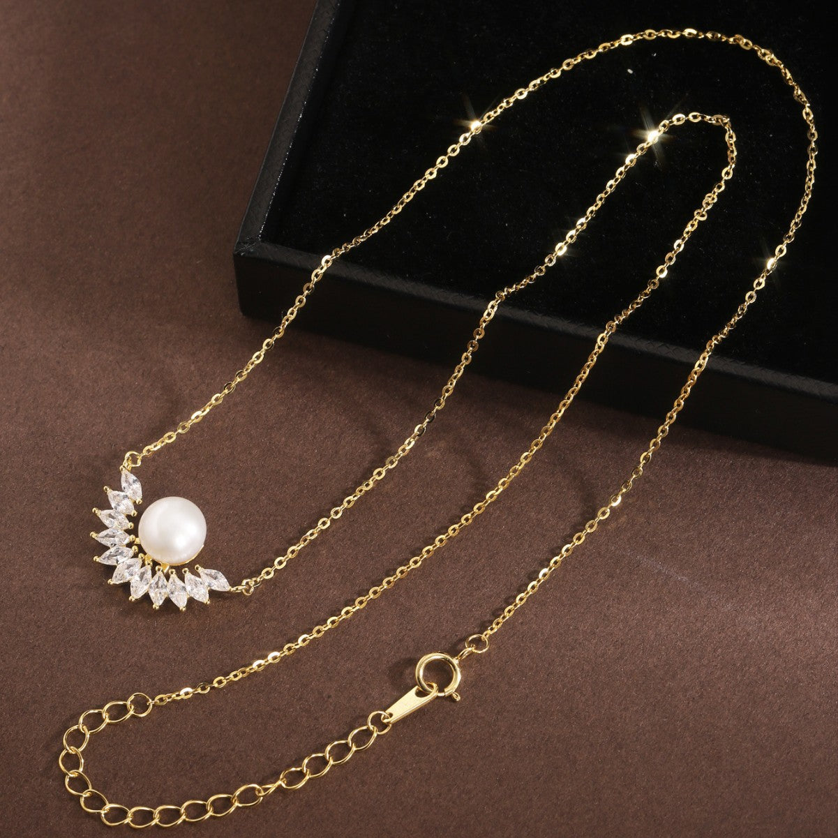 Natural Pearl Necklace Sterling Silver Necklace 18K Gold Plated Necklace