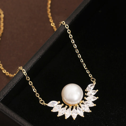 Natural Pearl Necklace Sterling Silver Necklace 18K Gold Plated Necklace