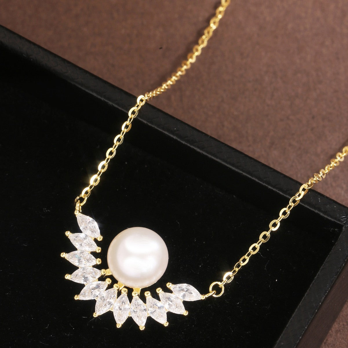 Natural Pearl Necklace Sterling Silver Necklace 18K Gold Plated Necklace