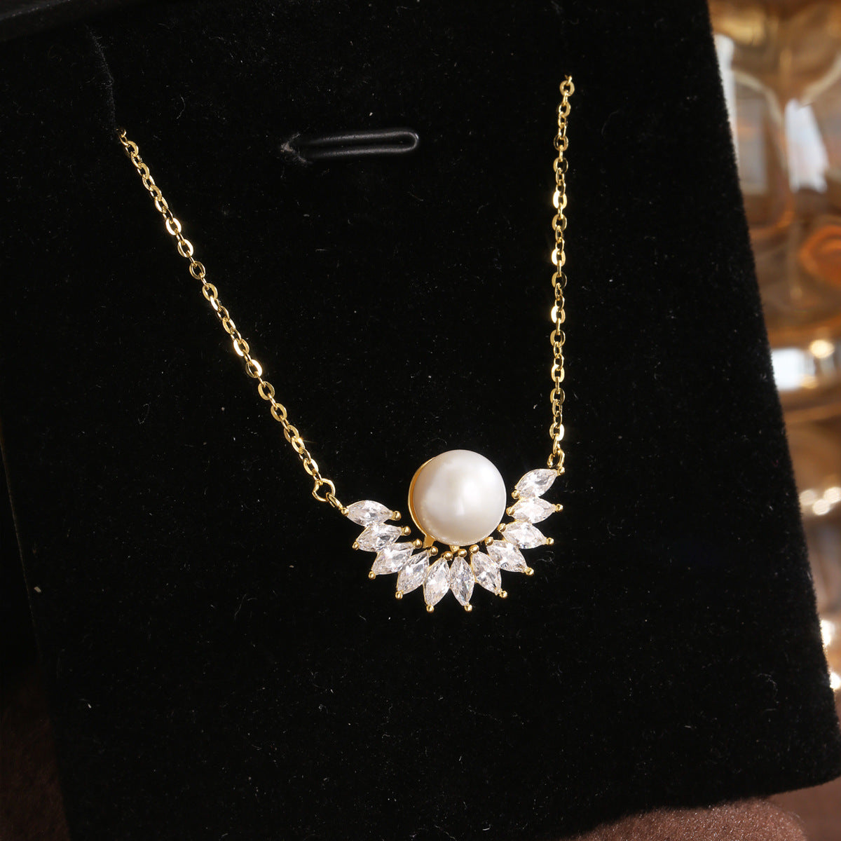 Natural Pearl Necklace Sterling Silver Necklace 18K Gold Plated Necklace