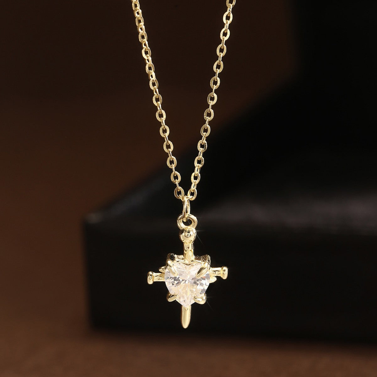Cross Necklace Sterling Silver Necklace 18K Gold Plated Necklace Heart Necklace
