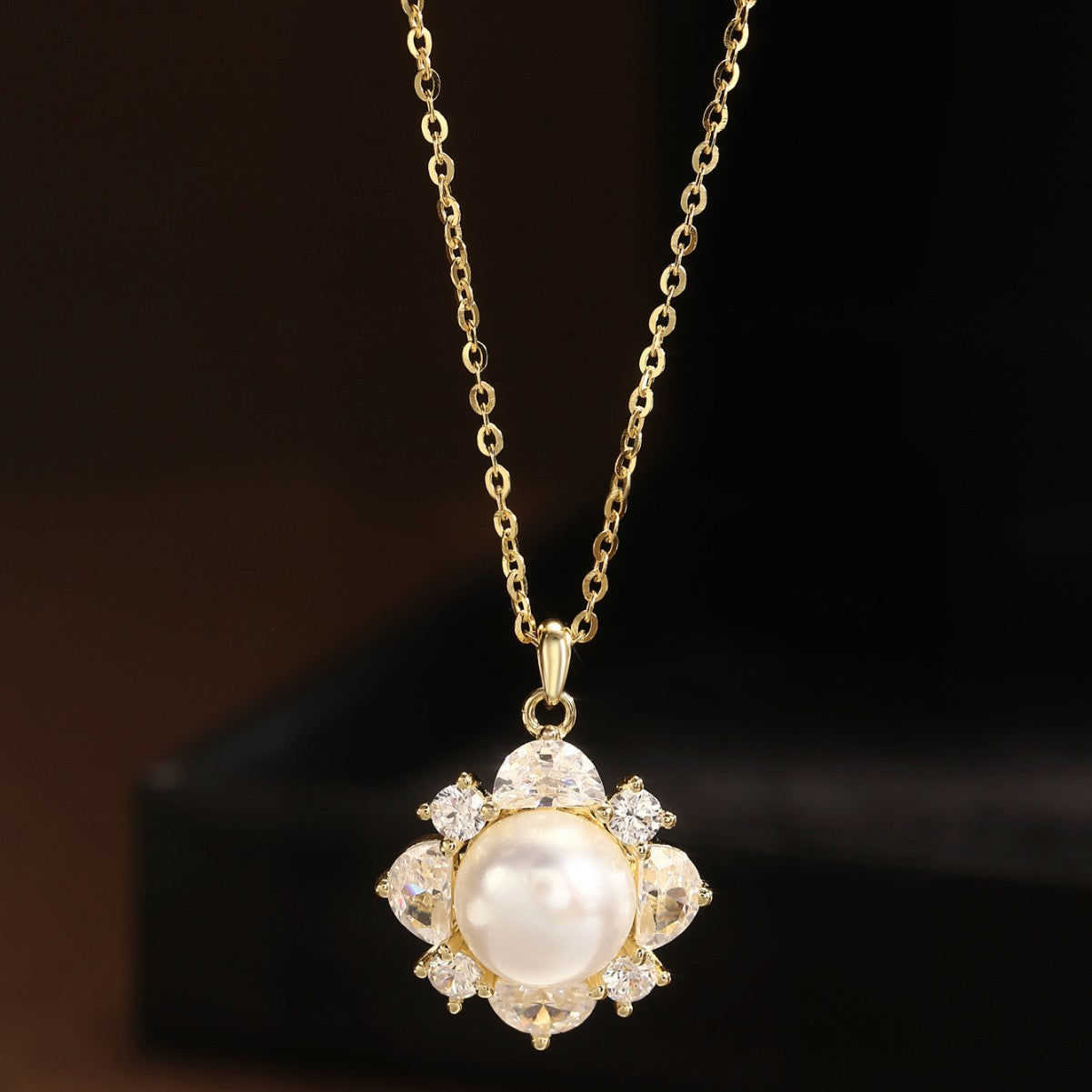 Natural Pearl Necklace Sterling Silver Necklace 18K Gold Plated Necklace