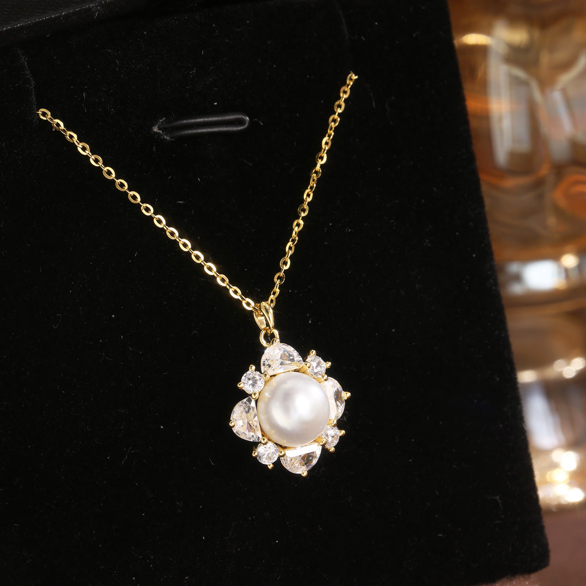 Natural Pearl Necklace Sterling Silver Necklace 18K Gold Plated Necklace