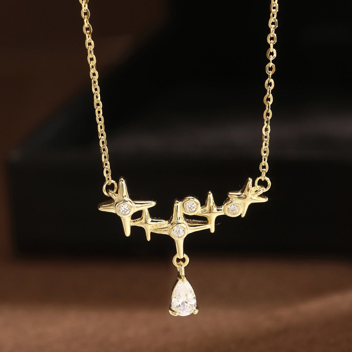 Star Necklace Sterling Silver Necklace 18K Gold Plated Necklace