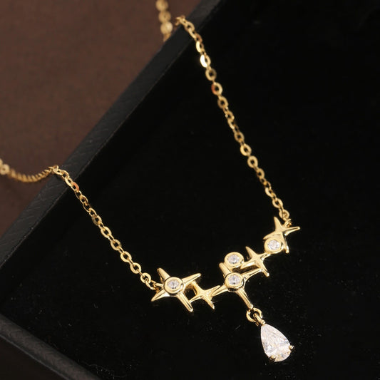 Star Necklace Sterling Silver Necklace 18K Gold Plated Necklace
