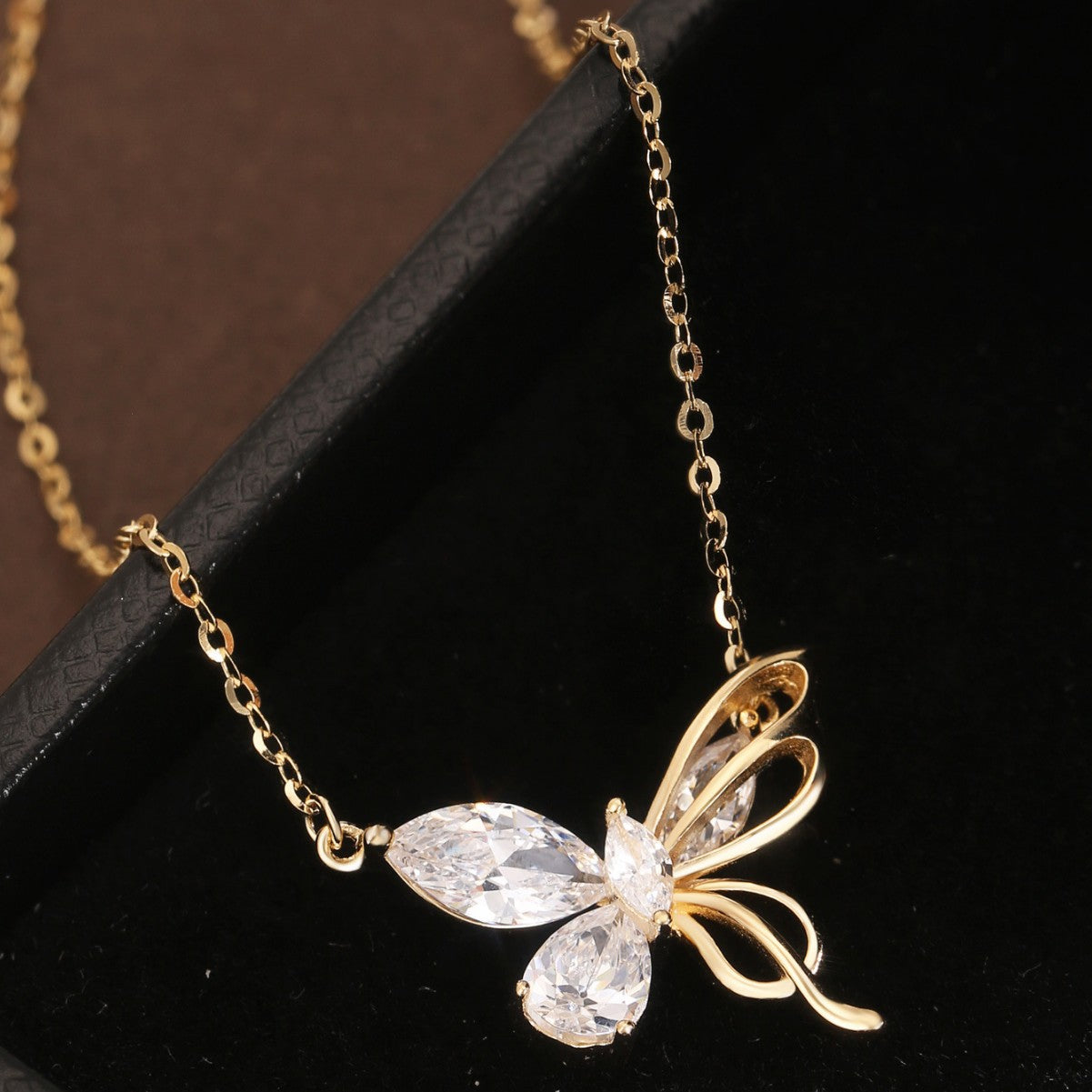 Butterfly Necklace Sterling Silver Necklace 18K Gold Plated Necklace