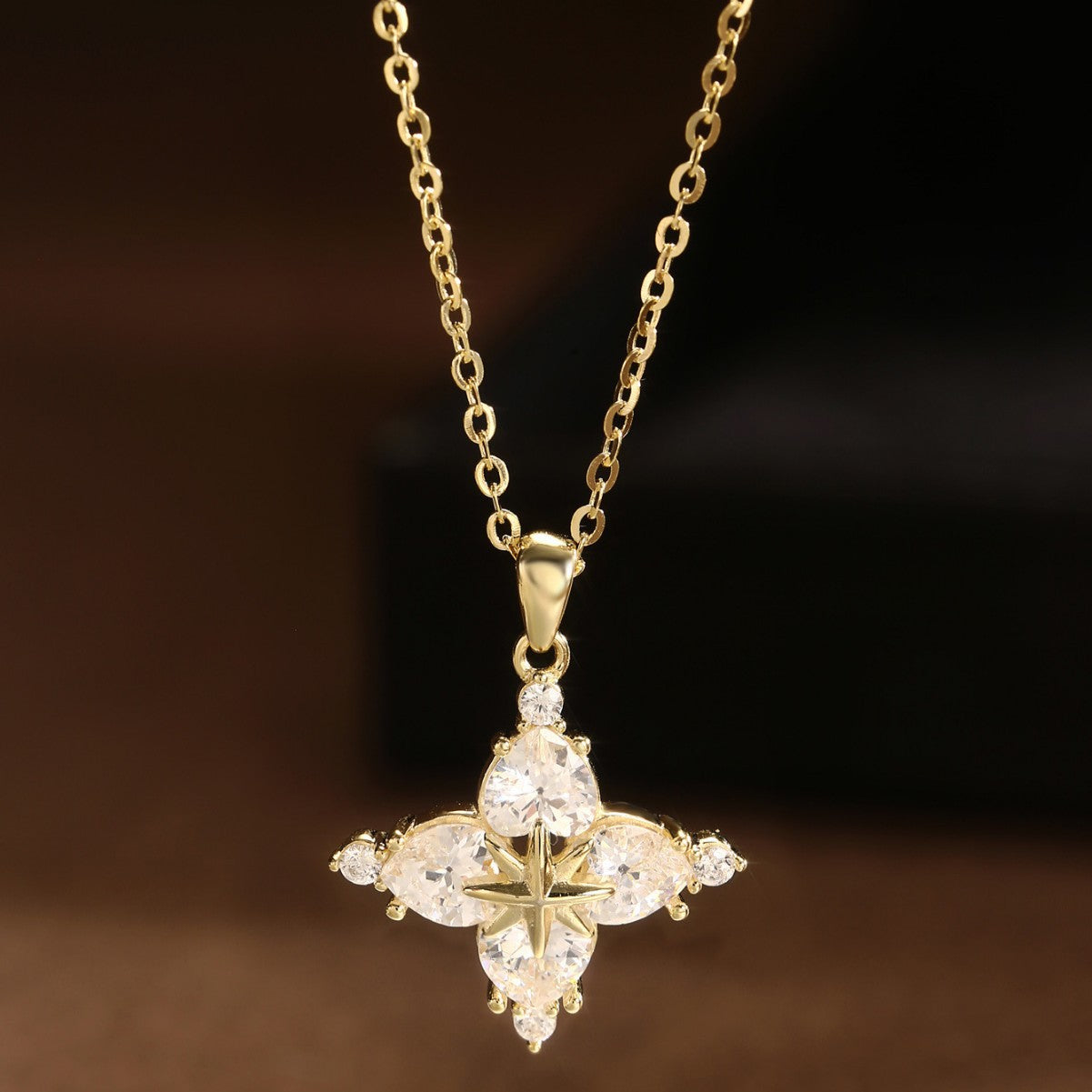 Star Necklace Sterling Silver Necklace 18K Gold Plated Necklace