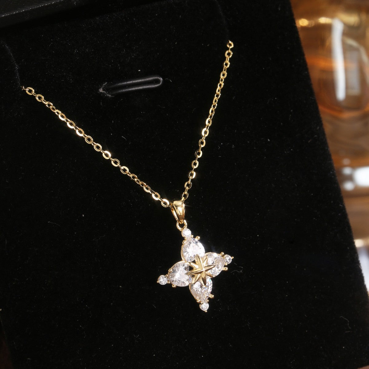 Star Necklace Sterling Silver Necklace 18K Gold Plated Necklace
