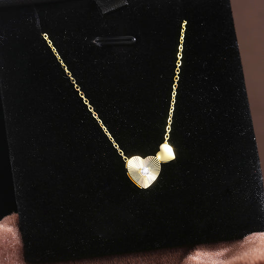 Heart Necklace Sterling Silver Necklace 18K Gold Plated Necklace