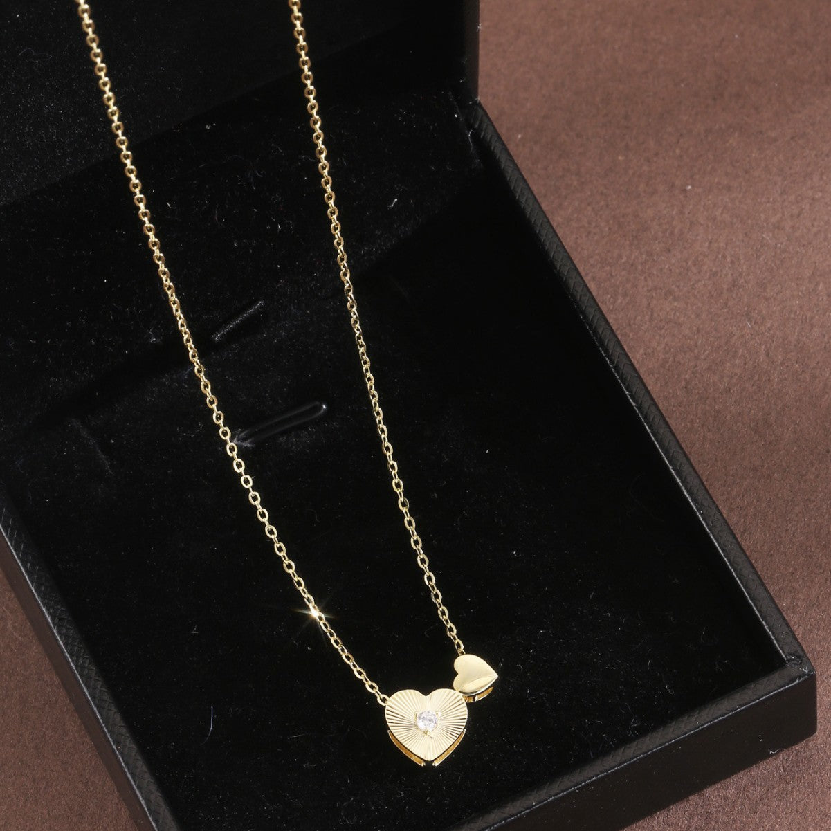 Heart Necklace Sterling Silver Necklace 18K Gold Plated Necklace
