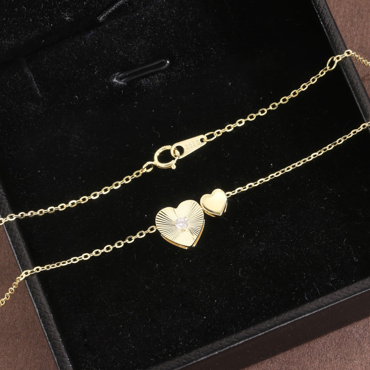 Heart Necklace Sterling Silver Necklace 18K Gold Plated Necklace