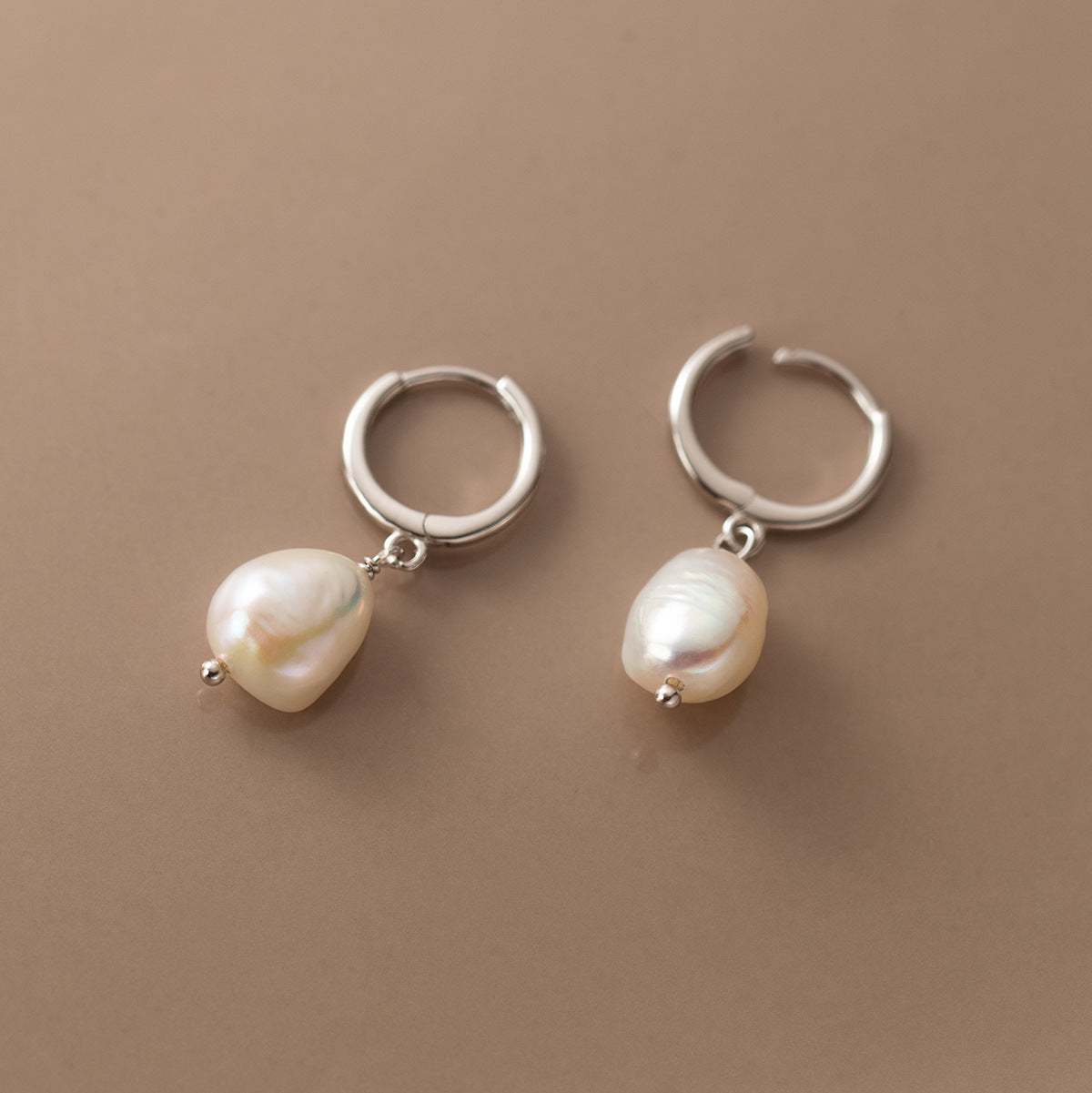 Natural Pearl Earrings Sterling Silver Earrings Drop Earrings