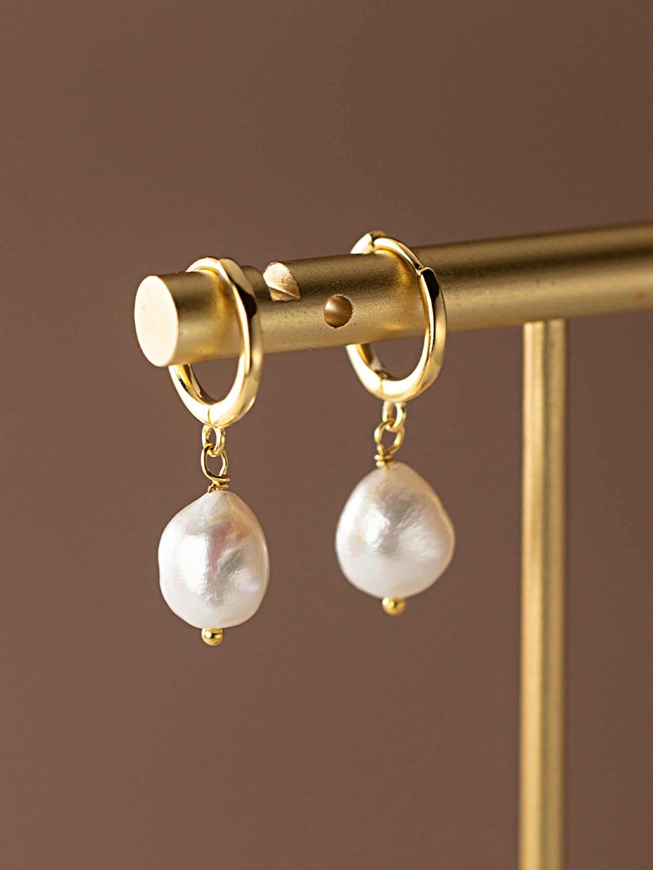 Freshwater Pearl Earrings Sterling Silver Earrings 18K Gold Plated Earrings