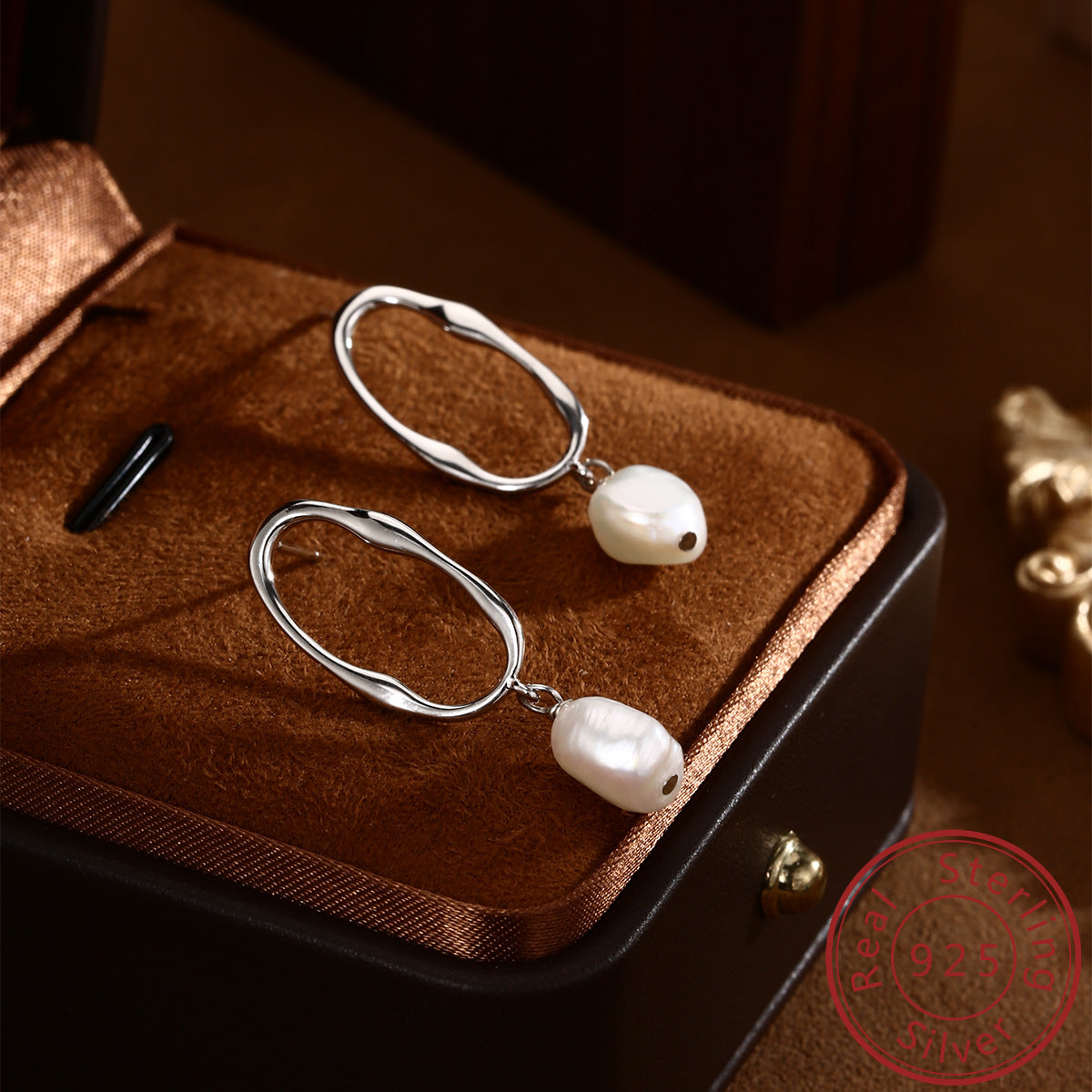 Freshwater Pearl Earrings Sterling Silver Earrings Drop Earrings