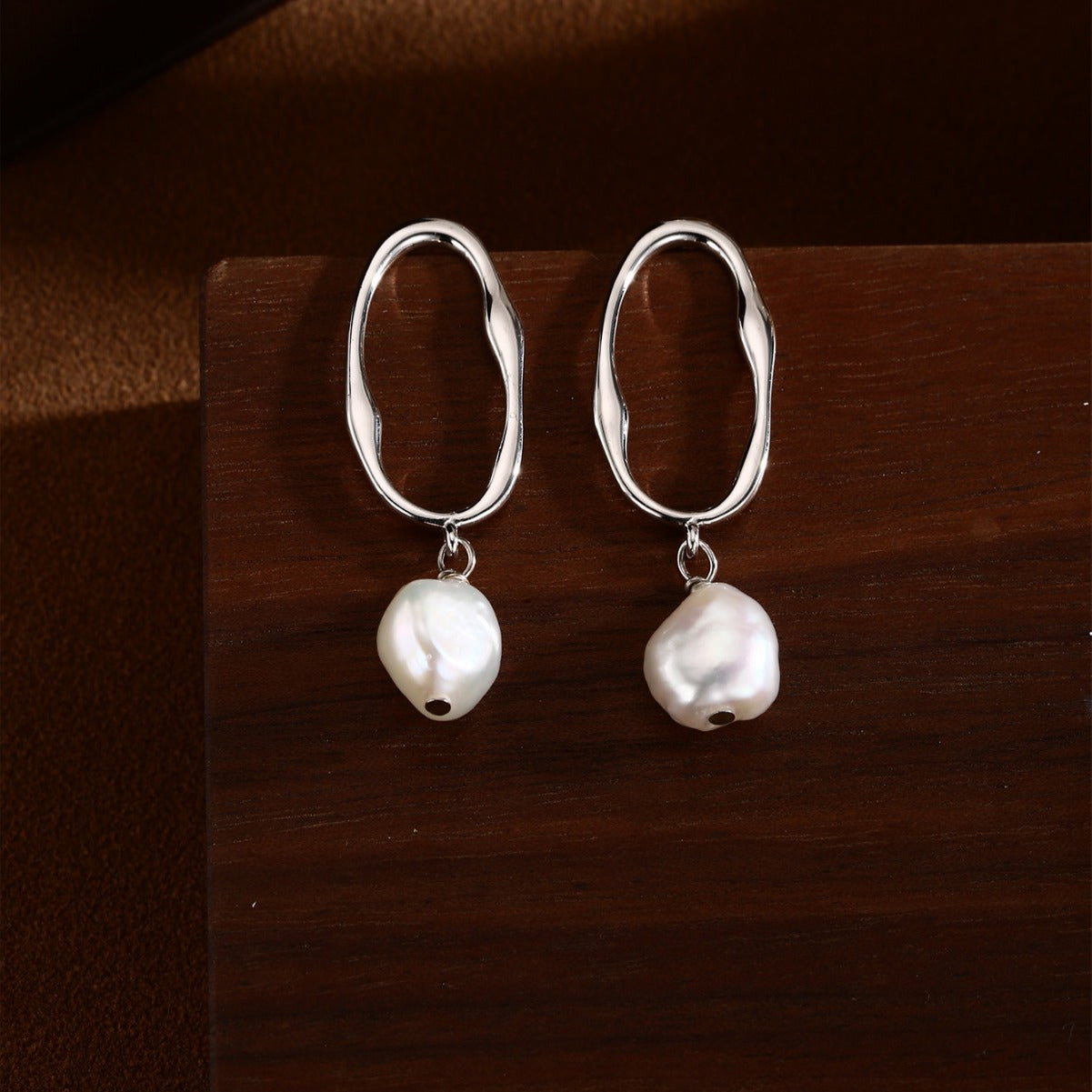 Freshwater Pearl Earrings Sterling Silver Earrings Drop Earrings