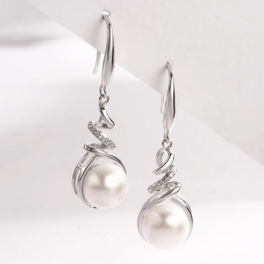 Pearl Earrings Sterling Silver Earrings Drop Earrings