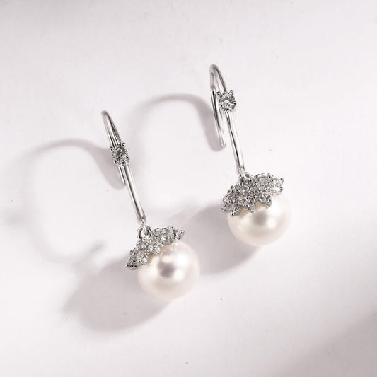 Pearl Earrings Sterling Silver Earrings Drop Earrings
