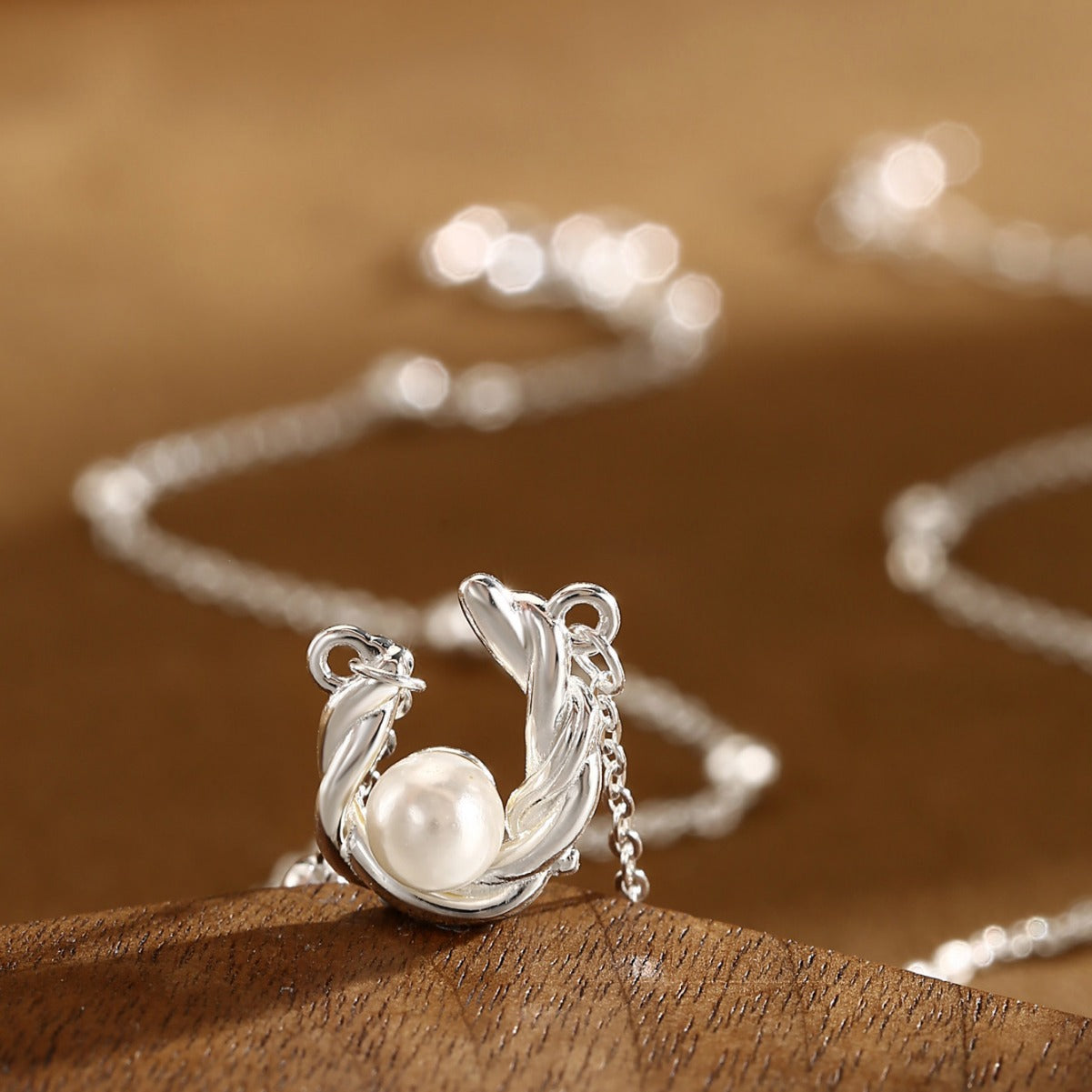 Pearl Necklace Sterling Silver Necklace Bead Necklace
