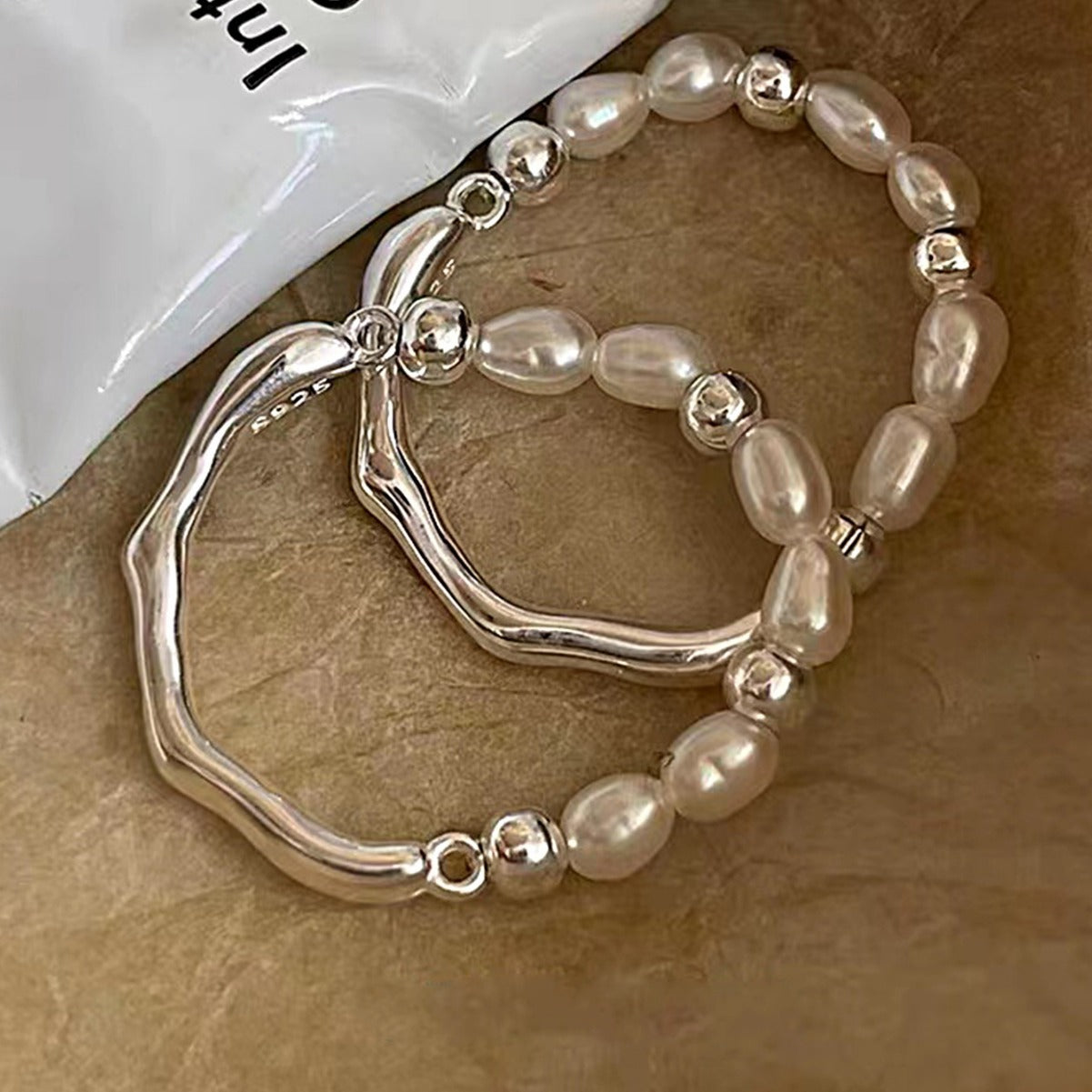 Natural Pearl Ring Sterling Silver Ring Bead Ring Fine Ring