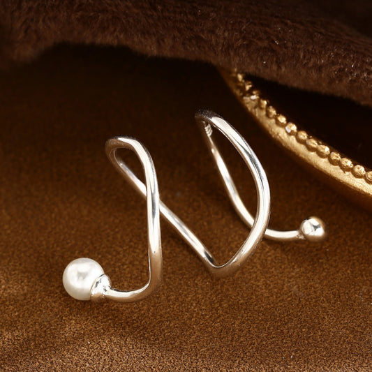 Pearl Ring Sterling Silver Ring Irregular Ring