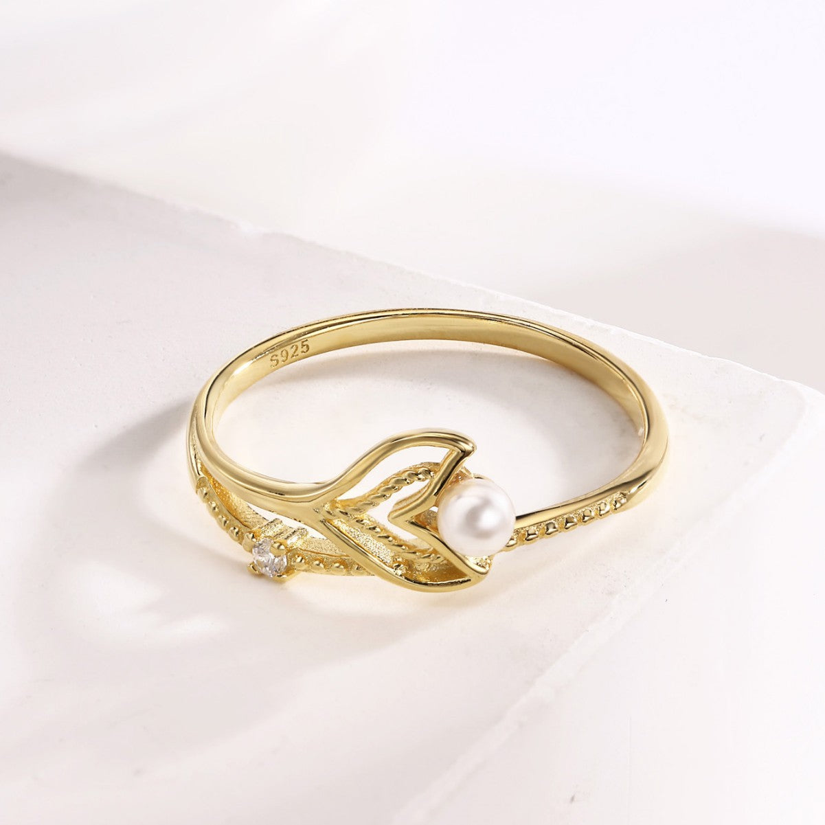 Mermaid Ring Sterling Silver Ring 18K Gold Plated Ring