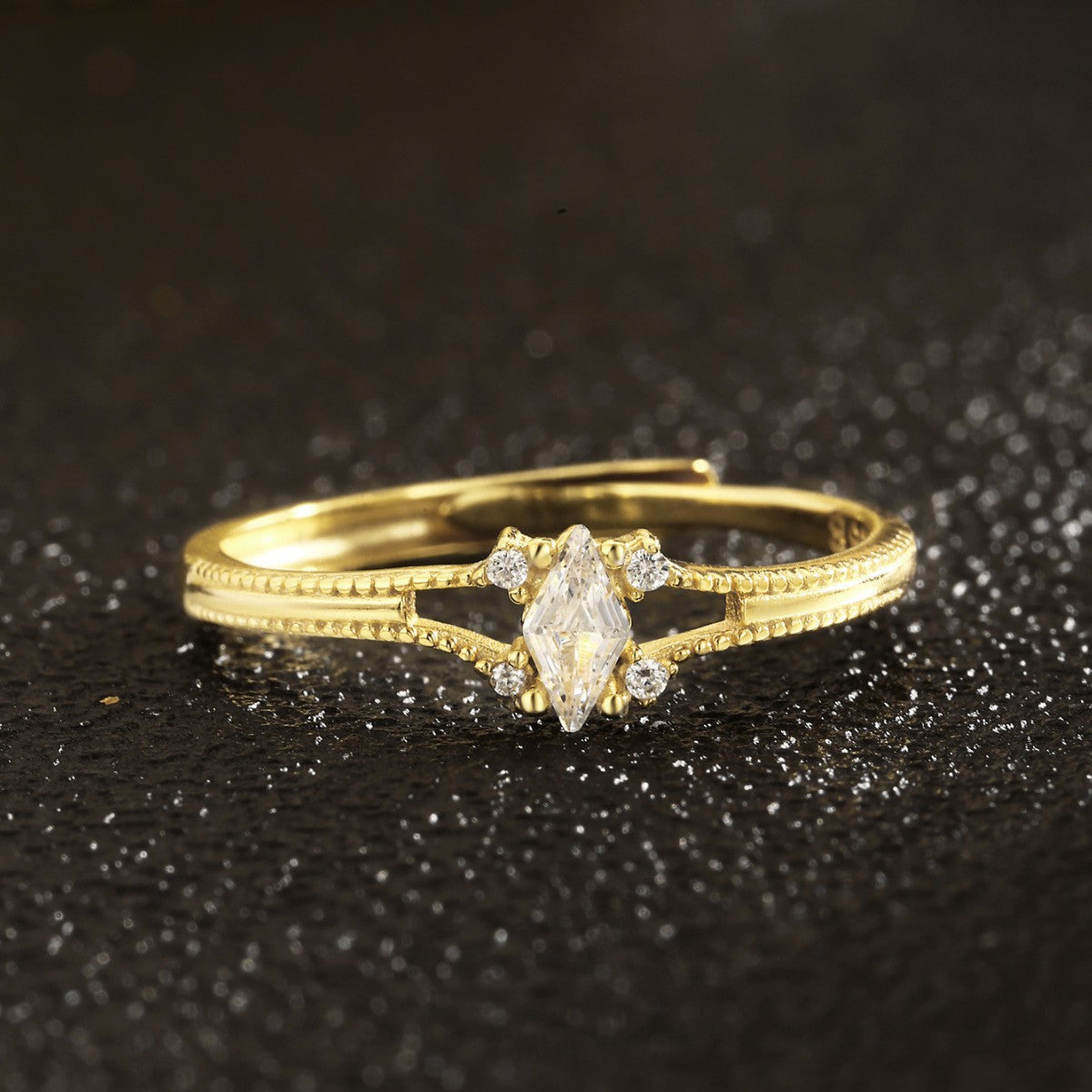 Sterling Silver Ring 18K Gold Plated Ring