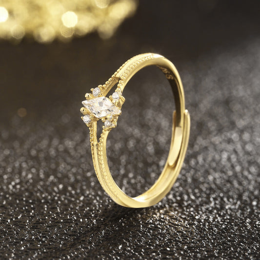 Sterling Silver Ring 18K Gold Plated Ring