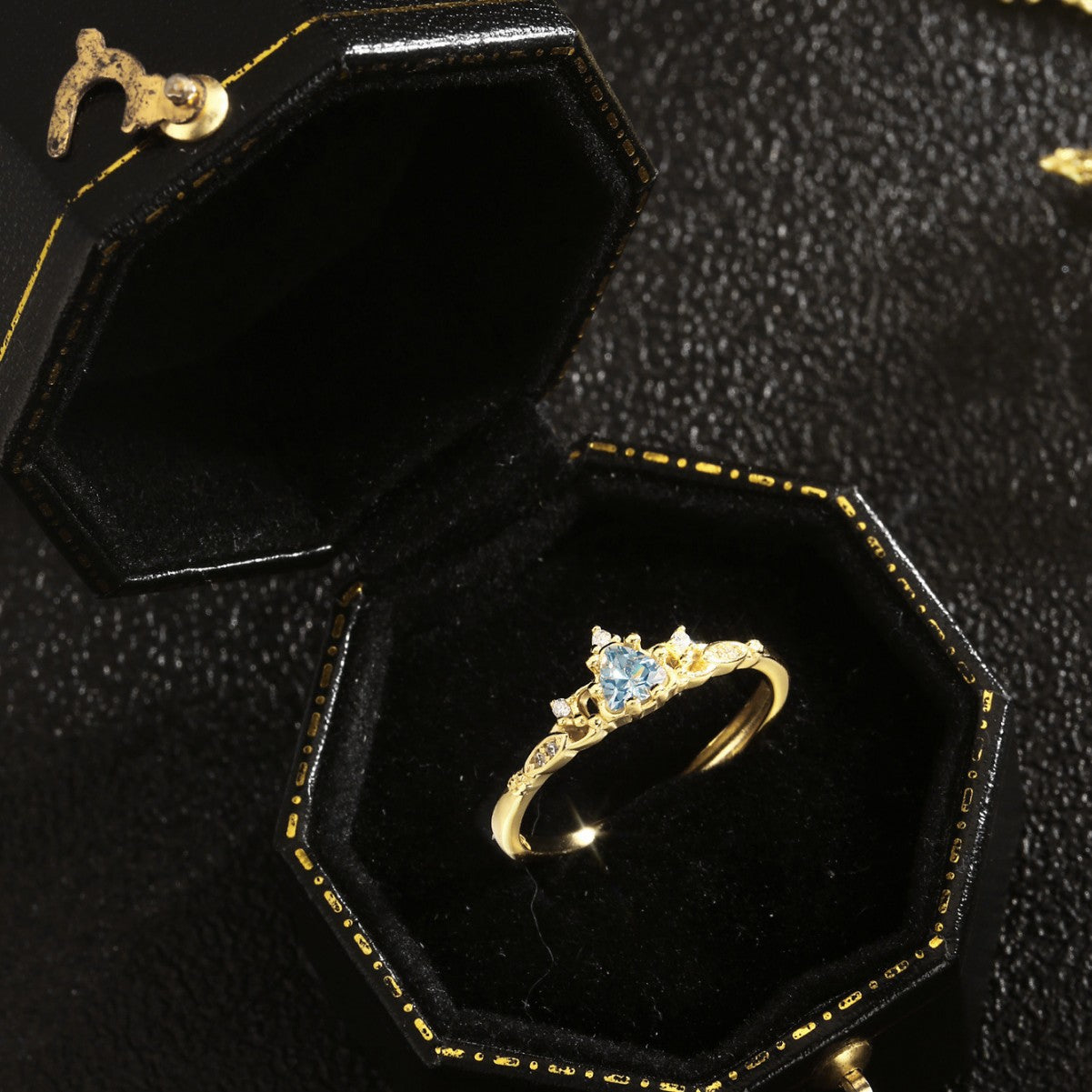 Heart Ring Crown Ring Sterling Silver Ring 18K Gold Plated Ring