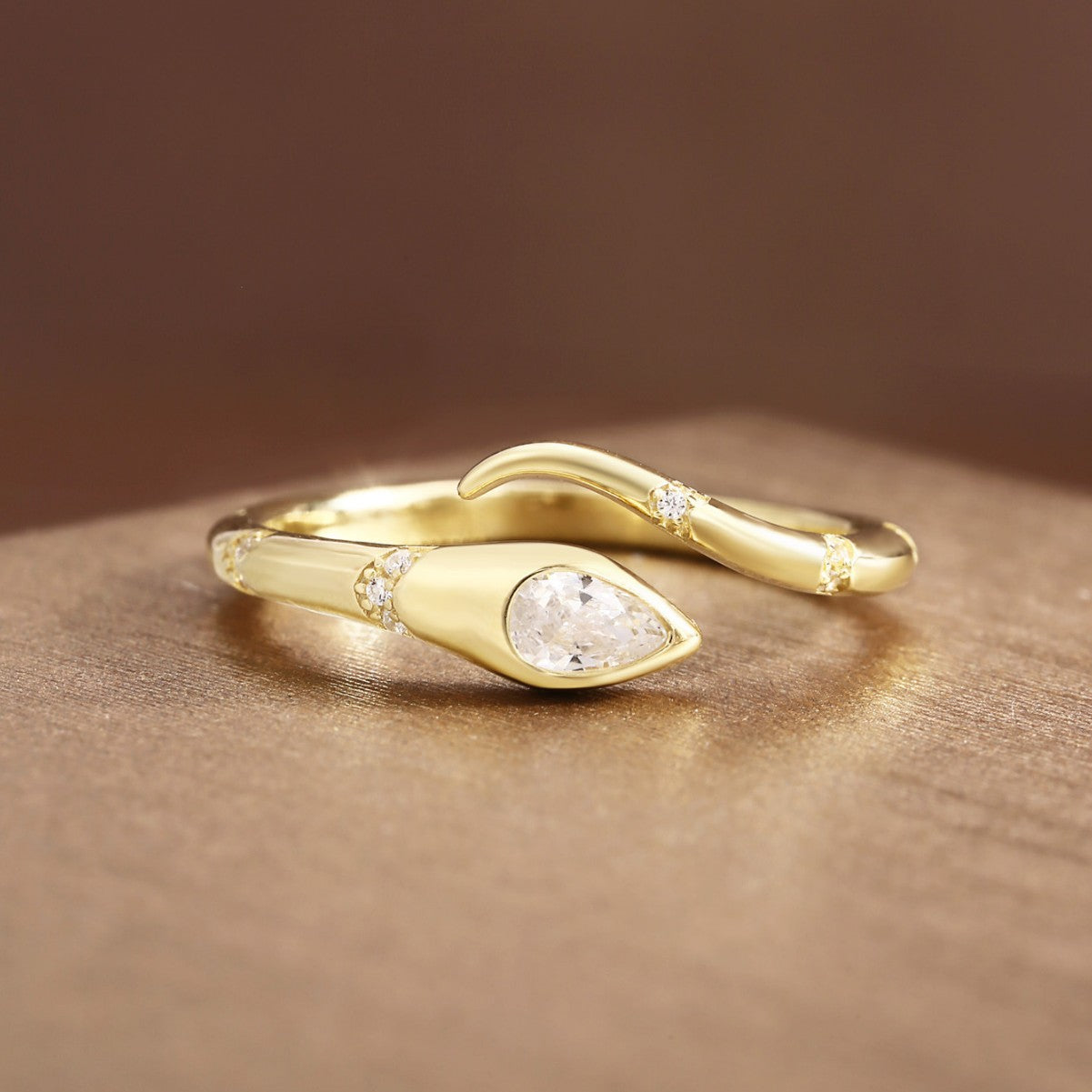 Snake Ring Sterling Silver Ring 18K Gold Plated Ring