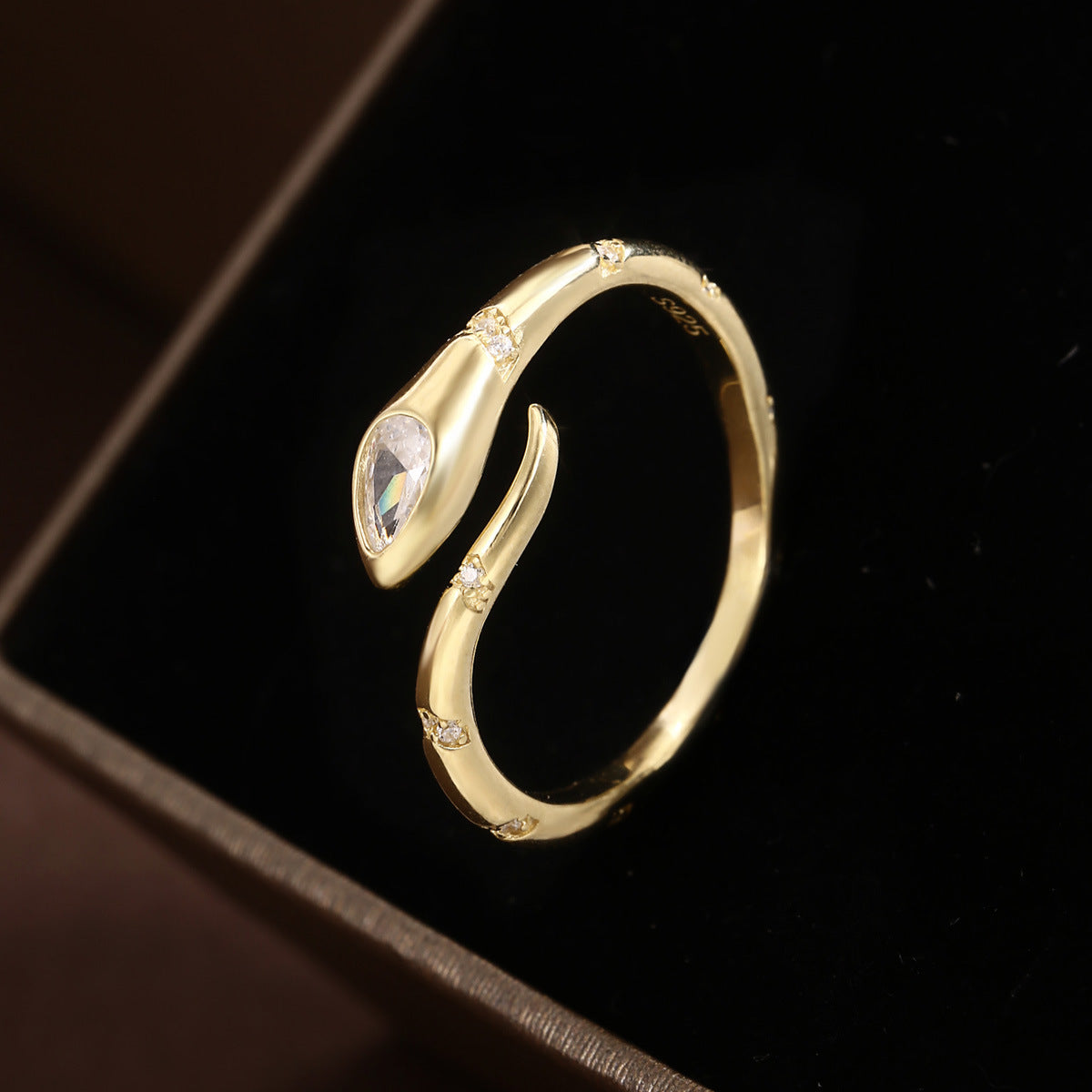 Snake Ring Sterling Silver Ring 18K Gold Plated Ring